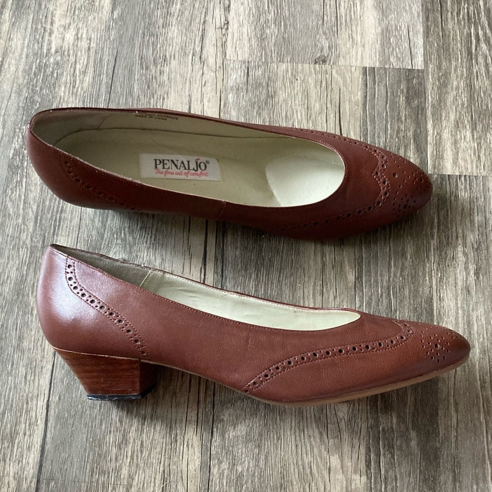 Penaljo leather kitten heels. Size 8.5